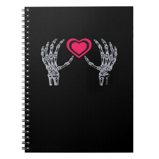 Skelet handen hart Schattige Notitieboek (Voorkant)