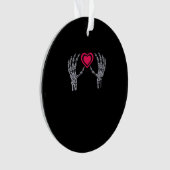 Skelet handen hart Schattige Ornament (voorkant)