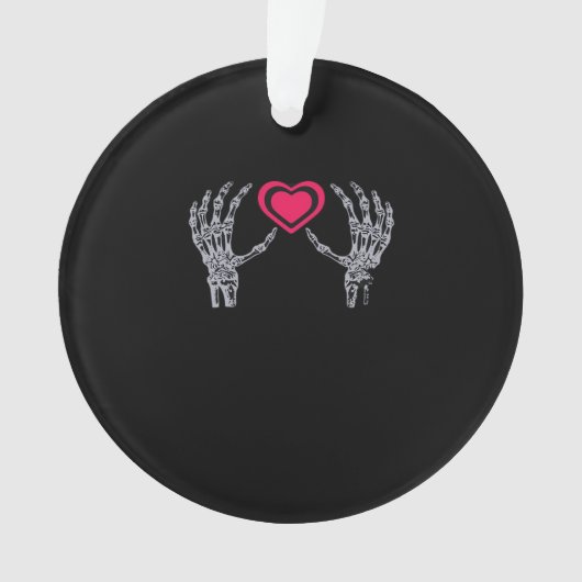 Skelet handen hart Schattige Ornament (voorkant)