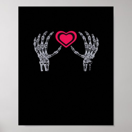 Skelet handen hart Schattige Poster (Voorkant)
