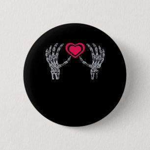 Skelet handen hart Schattige Ronde Button 5,7 Cm