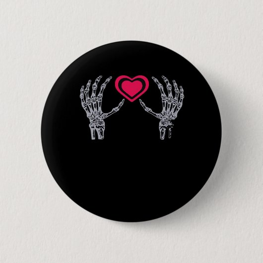 Skelet handen hart Schattige Ronde Button 5,7 Cm (Voorkant)