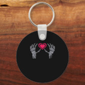 Skelet handen hart Schattige Sleutelhanger (Voorkant)