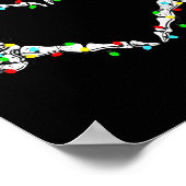 Skelet Handen Hart Teken Licht Kerst Kleding Poster (Hoek)
