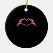 Skelet Handen Hart Teken Retro Halloween Keramisch Ornament (Voorkant)