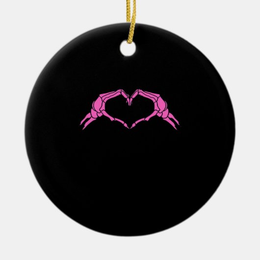 Skelet Handen Hart Teken Retro Halloween Keramisch Ornament (Voorkant)