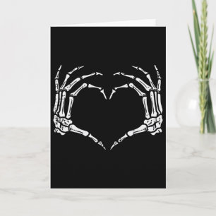Skelet Handen Hart Teken Retro Halloween Kostuum Kaart