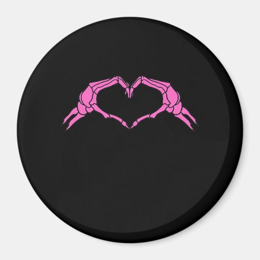 Skelet Handen Hart Teken Retro Halloween Magneet (Voorkant)