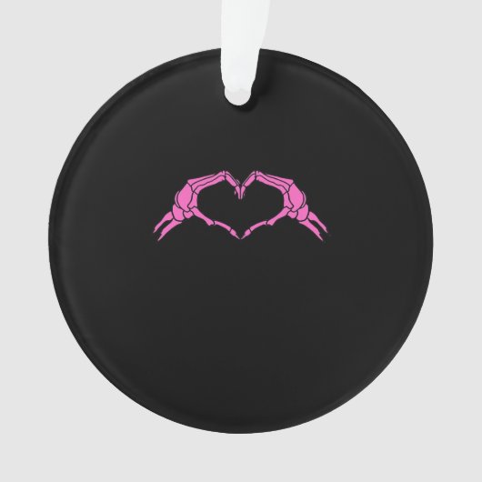 Skelet Handen Hart Teken Retro Halloween Ornament (voorkant)