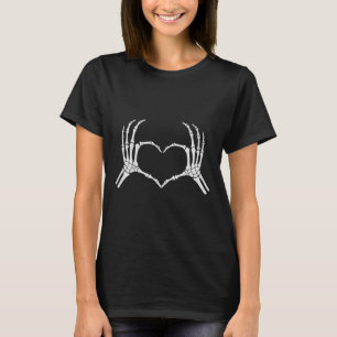 Skelet Handen Hart Teken Vintage Halloween Kostuum T-shirt