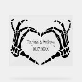 Skelet Handen Hart Vorm Custom Acryl Bord (Voorkant)