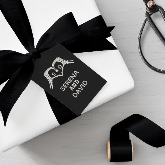 Skelet Handen Hart Wedding Cadeaulabel