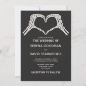 Skelet Handen Hart Wedding Kaart (Voorkant)