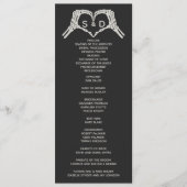 Skelet Handen Hart Wedding Programmakaart (Voorkant)