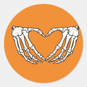 Skelet Handen Hartvorm Sticker