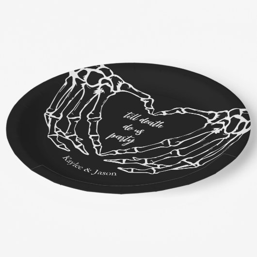 Skelet Handen Herfst Koppels Douchen Tot De Dood Papieren Bordje (Gekanteld)