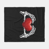Skelet handen houden een Red Heart Design Classic Fleece Deken (Voorkant (Horizontaal))