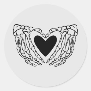 Skelet handen houden hart Sticker