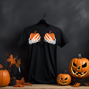 Skelet Handen houden Pompoenen Halloween T-shirt