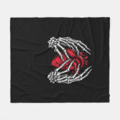 Skelet Handen Houdend Hart Halloween Kostuum Fleece Deken (Voorkant (Horizontaal))