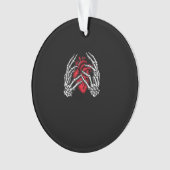 Skelet Handen Houdend Hart Halloween Kostuum Ornament (voorkant)