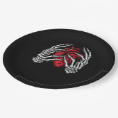 Skelet Handen Houdend Hart Halloween Kostuum Papieren Bordje (Gekanteld)