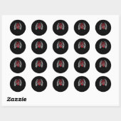 Skelet Handen Houdend Hart Halloween Kostuum Ronde Sticker (Vel)