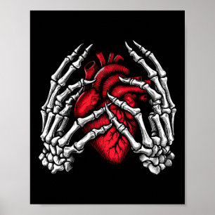 Skelet Handen Houdend Hart Halloween Kostuum Wom Poster