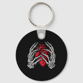 Skelet Handen Houdend Hart Halloween Kostuum Wom Sleutelhanger (Voorkant)