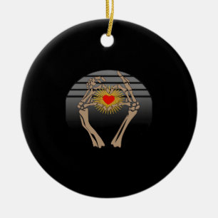 Skelet handen maken een hart klassieker keramisch ornament