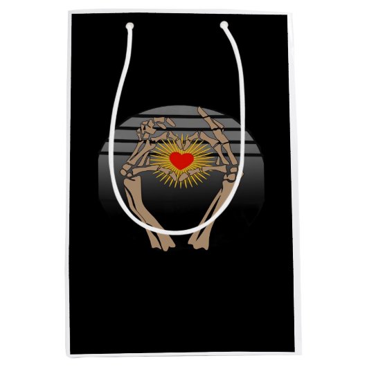 Skelet handen maken een hart klassieker medium cadeauzakje (Voorkant)