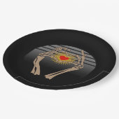 Skelet handen maken een hart klassieker papieren bordje (Gekanteld)