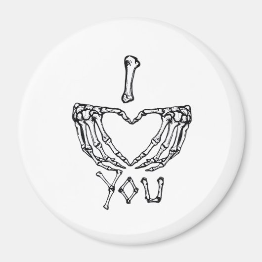 Skelet handen maken een hart magneet (Voorkant)