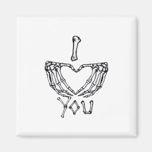 Skelet handen maken een hart magneet