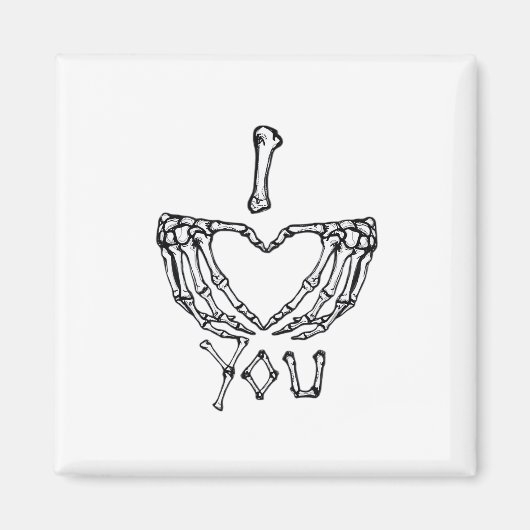 Skelet handen maken een hart magneet (Voorkant)