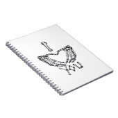 Skelet handen maken een hart notitieboek (Rechterzijde)