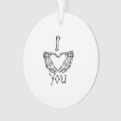 Skelet handen maken een hart ornament (voorkant)