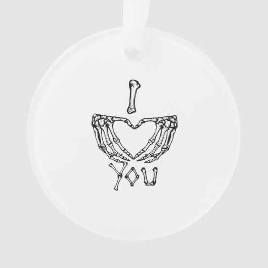 Skelet handen maken een hart ornament (voorkant)