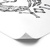 Skelet handen maken een hart poster (Hoek)