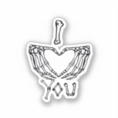 Skelet handen maken een hart sticker (Voorkant)