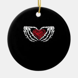 Skelet Handen Met Hart Klassiek Keramisch Ornament