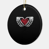 Skelet Handen Met Hart Klassiek Keramisch Ornament (Links)