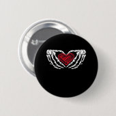 Skelet Handen Met Hart Klassiek Ronde Button 5,7 Cm (Voorkant /achterkant)