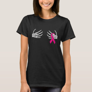 Skelet Handen Op Borst Borstkanker Bewustzijn T-shirt