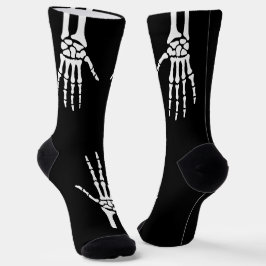Skelet Handen Op Zwarte Griezelen Halloween Sokken