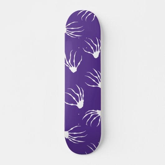 Skelet Handen - Paarse Persoonlijk Skateboard (Voorkant)