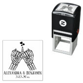 Skelet Handen Pinky Swear, Harten Paar Trouwen Zelfinktende Stempel (In situ)