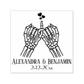 Skelet Handen Pinky Swear, Harten Paar Trouwen Zelfinktende Stempel (Design)