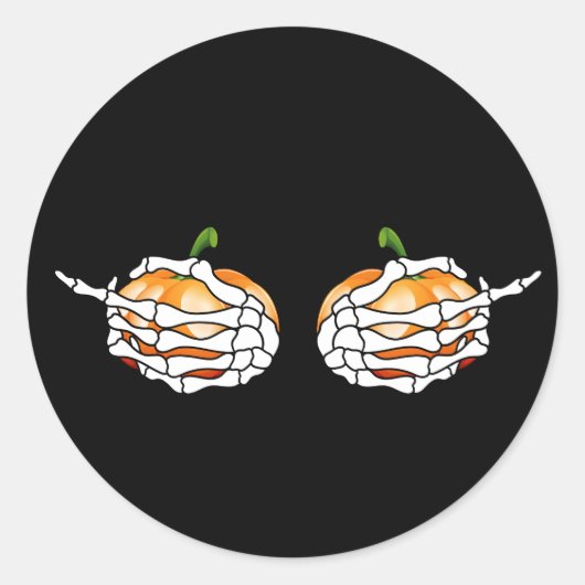 Skelet Handen Pompoen Halloween Sticker (Voorkant)