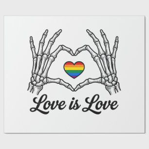 Skelet Handen Regenboog Hart Liefde Is Liefde Shir Cadeaupapier